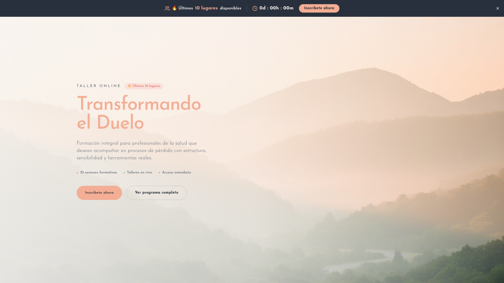 Transformando el Duelo — sitio web diseñado por She Brands It